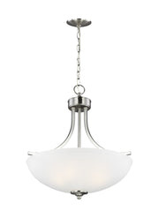 Geary 3-Light Bowl Pendant in Brushed Nickel