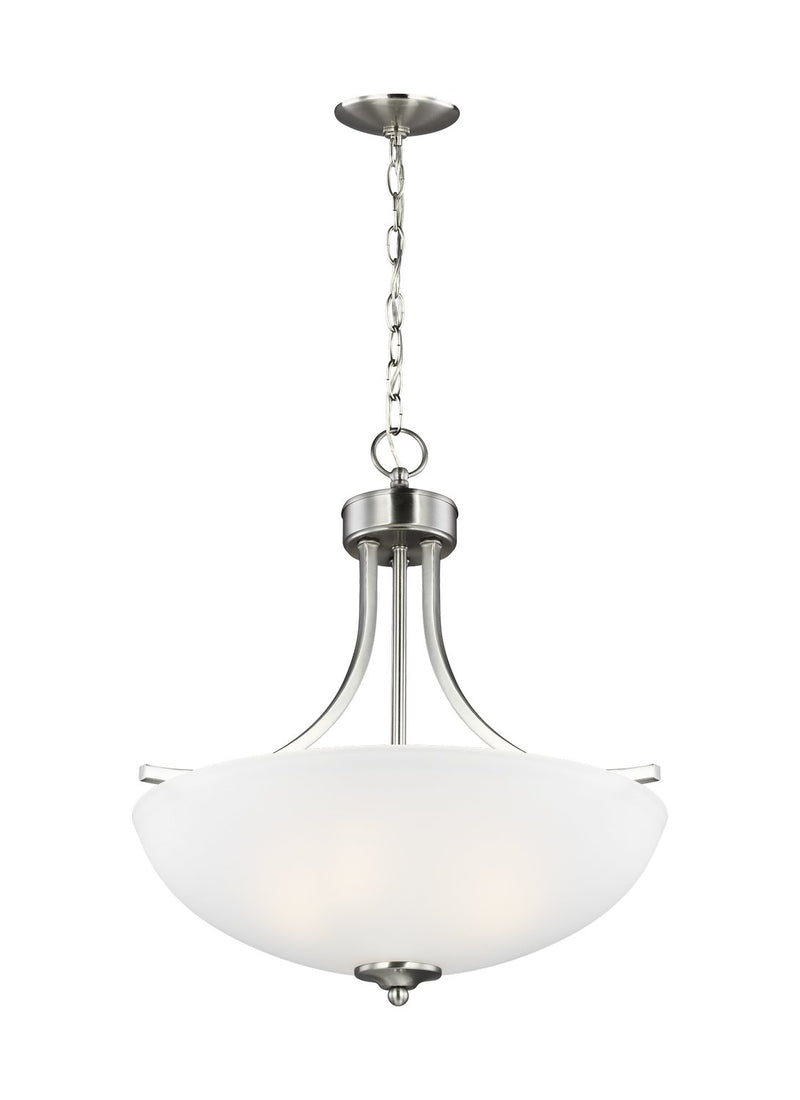 Geary 3-Light Bowl Pendant in Brushed Nickel