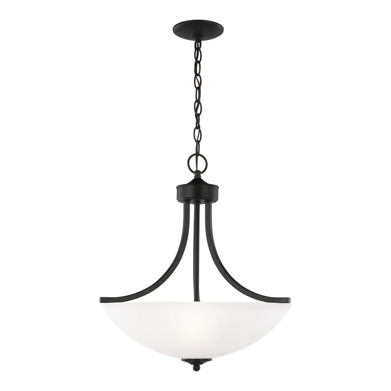 Geary 3-Light Bowl Pendant in Midnight Black