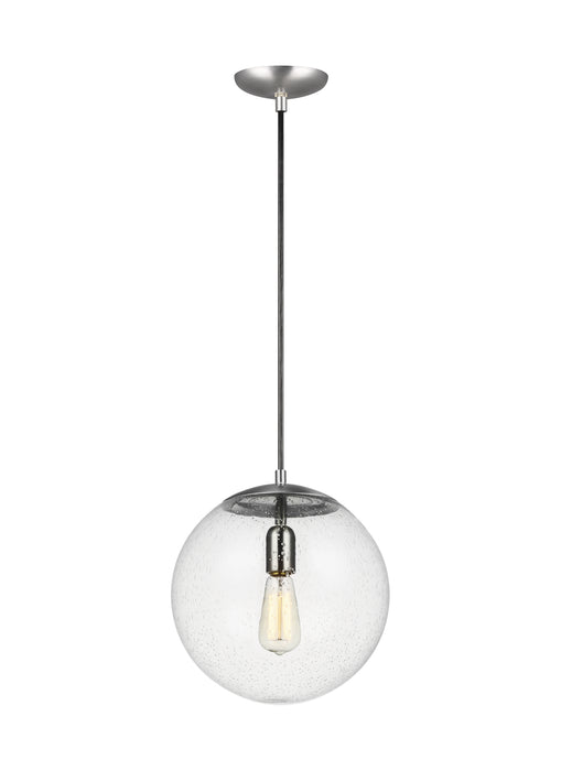 Leo - Hanging Globe One Light Pendant in Satin Aluminum