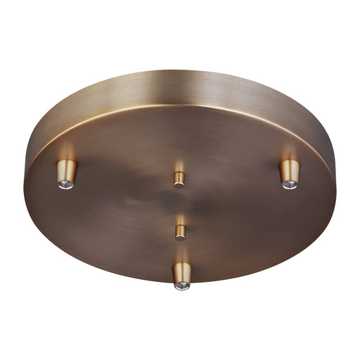 Multi-Port Canopy Three Light Cluster Canopy in Satin Brass