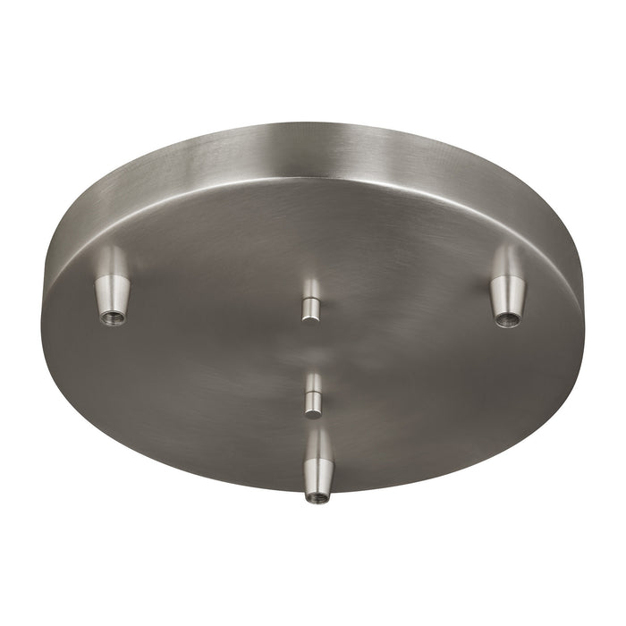 Multi-Port Canopy Three Light Cluster Canopy in Brushed Nickel