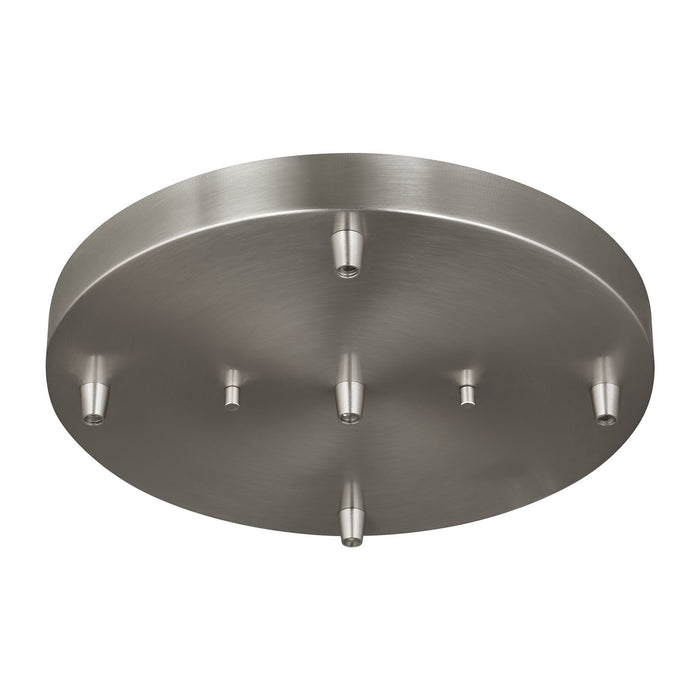 Multi-Port Canopy Five Light Cluster Canopy in Brushed Nickel