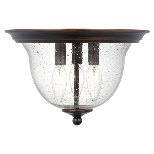 Belton Three Light Ceiling Flush Mount in Bronze