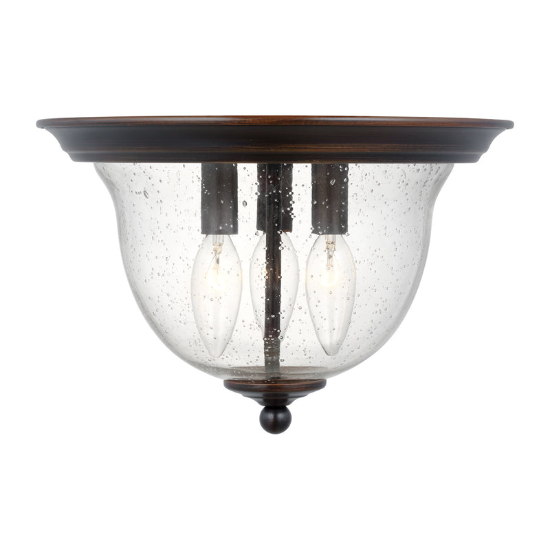 Belton Three Light Ceiling Flush Mount in Bronze
