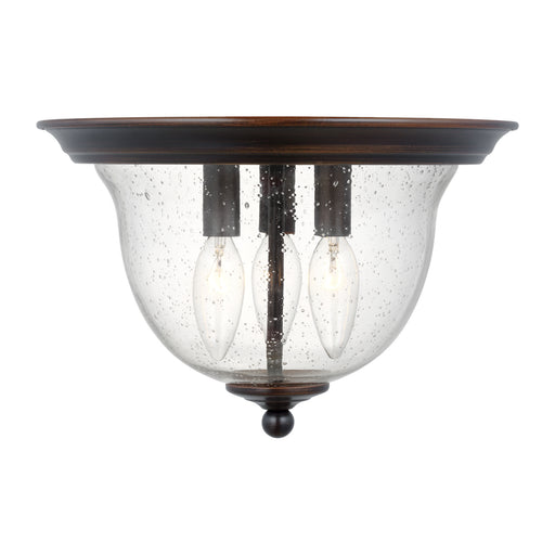 Belton Three Light Ceiling Flush Mount in Bronze