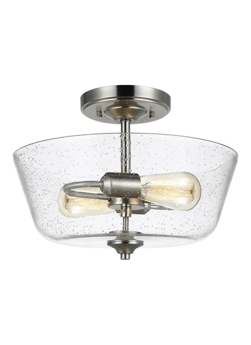 Belton Two Light Semi-Flush Mount in Brushed Nickel