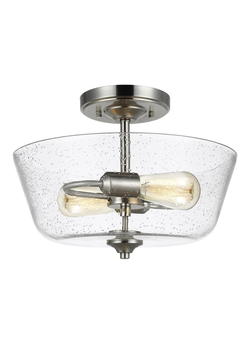 Belton 2-Light Semi-Flush Mount in Brushed Nickel