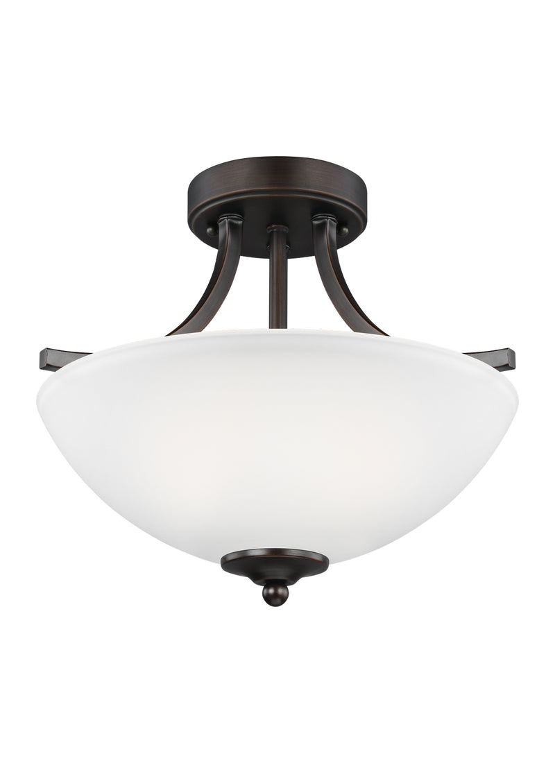 Geary Two Light Semi-Flush Convertible Pendant in Bronze