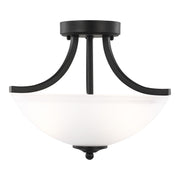 Geary 2-Light Semi-Flush Mount in Midnight Black
