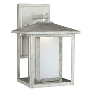 Hunnington Small LED Outdoor Wall Lantern in Weathered Pewter