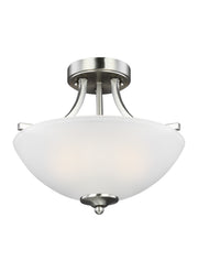 Geary Two Light Semi-Flush Convertible Pendant in Brushed Nickel