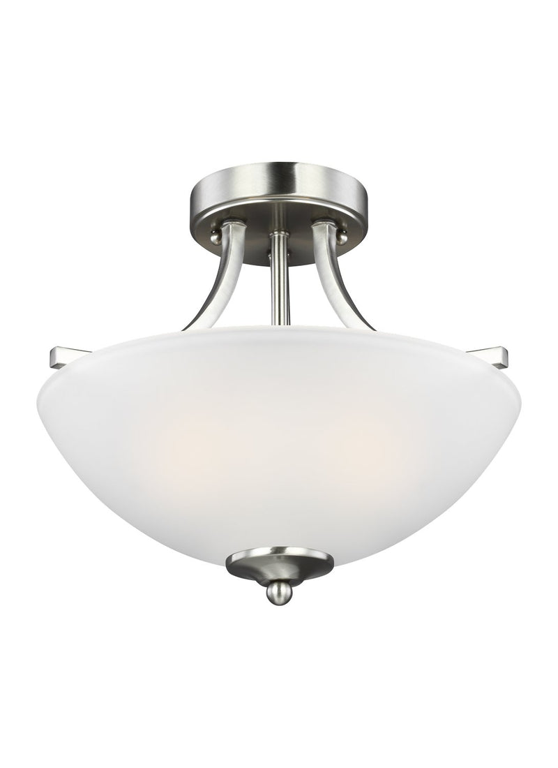 Geary 2-Light Semi-Flush Mount in Brushed Nickel