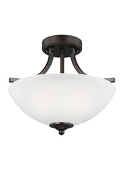 Geary Two Light Semi-Flush Convertible Pendant in Bronze