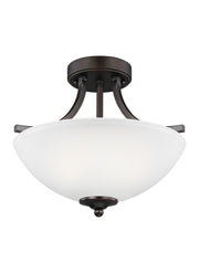 Geary 2-Light Semi-Flush Mount in Bronze