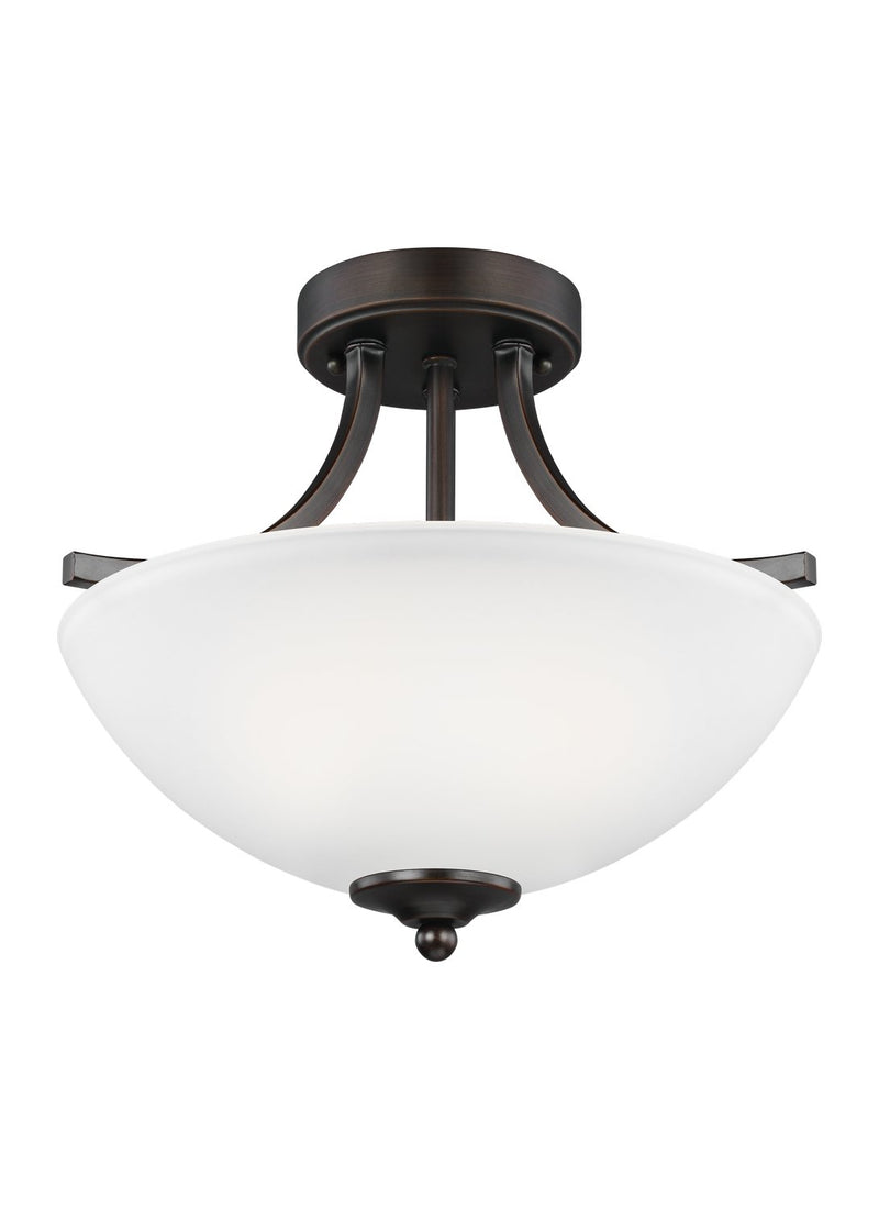 Geary 2-Light Semi-Flush Mount in Bronze