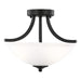 Geary Two Light Semi-Flush Convertible Pendant in Midnight Black