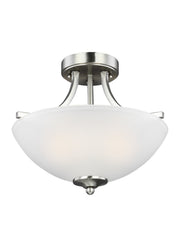 Geary 2-Light Semi-Flush Mount in Brushed Nickel