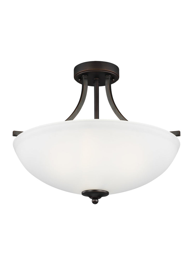 Geary 3-Light Semi-Flush Mount in Bronze