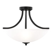 Geary 3-Light Semi-Flush Mount in Midnight Black