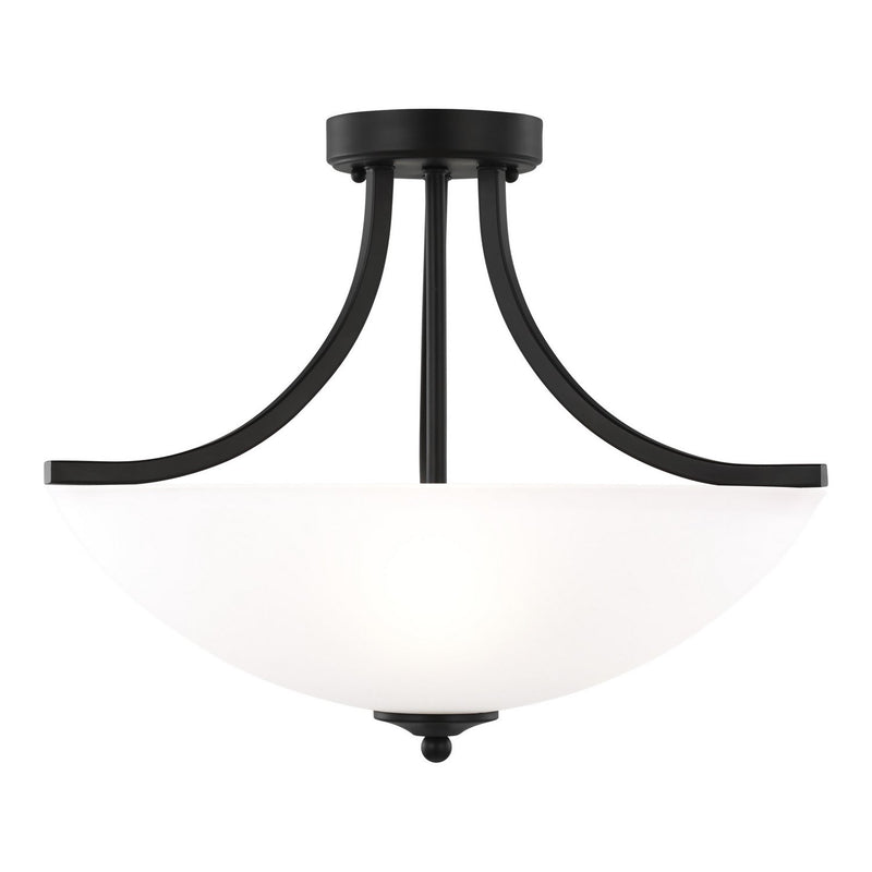 Geary 3-Light Semi-Flush Mount in Midnight Black