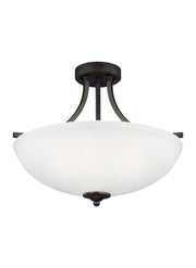 Geary 3-Light Semi-Flush Mount in Bronze