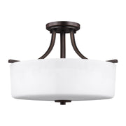 Kemal 3-Light Semi-Flush Mount in Bronze