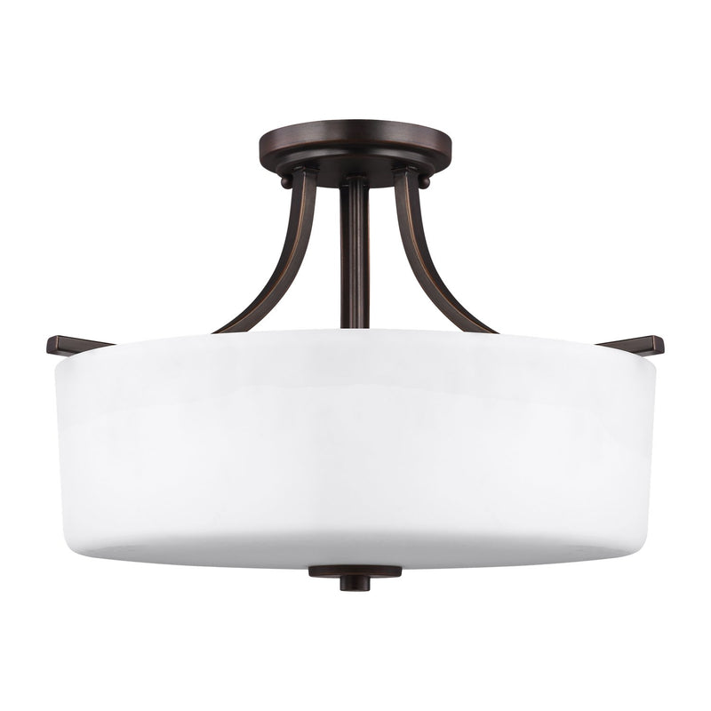 Kemal 3-Light Semi-Flush Mount in Bronze