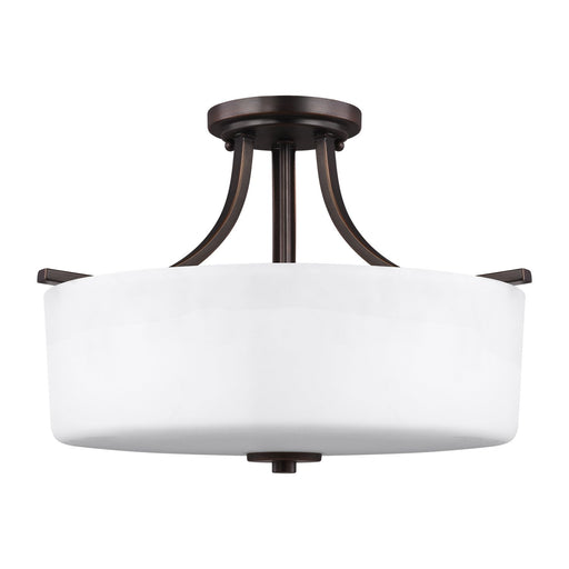 Kemal 3-Light Semi-Flush Mount in Bronze