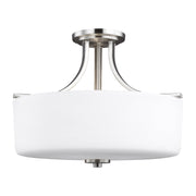 Kemal 3-Light Semi-Flush Mount in Brushed Nickel