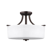 Kemal 3-Light Semi-Flush Mount in Bronze