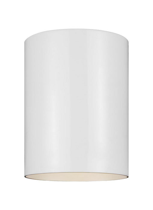 Outdoor Cylinders LED Flush Mount in White
