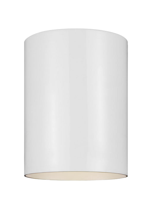 Outdoor Cylinders LED Flush Mount in White