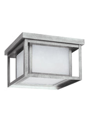 Hunnington LED Outdoor Flush Mount in Weathered Pewter