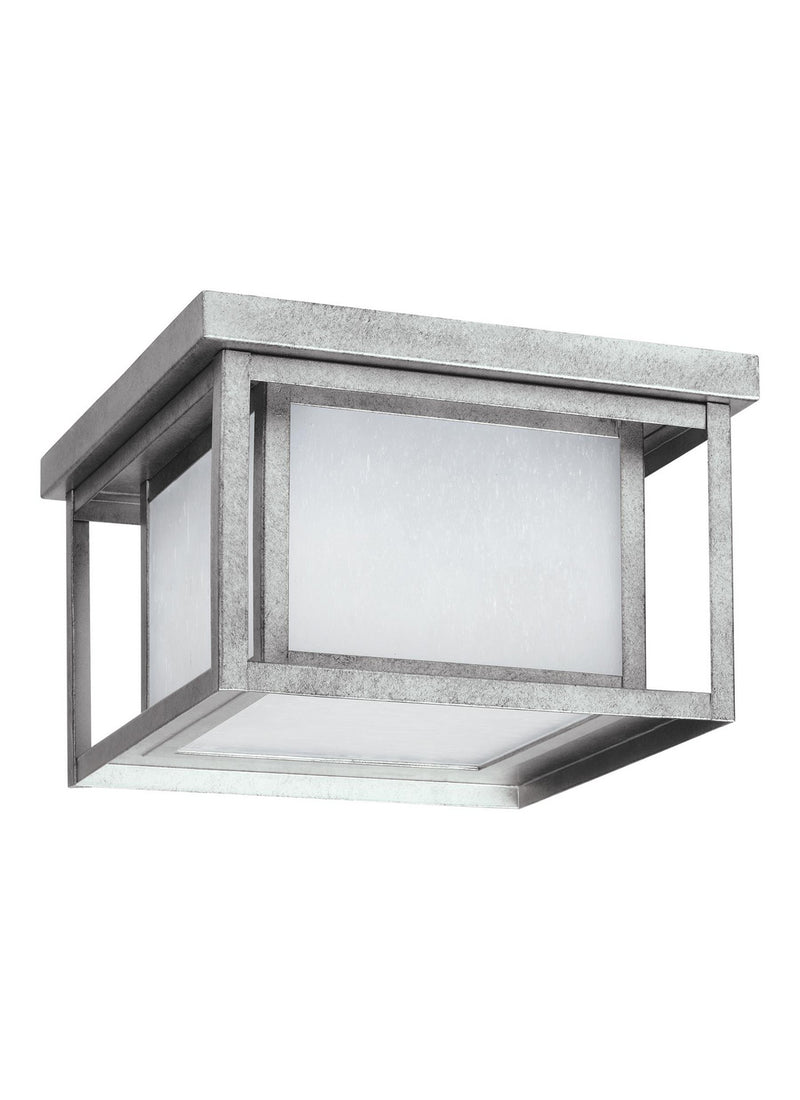 Hunnington LED Outdoor Flush Mount in Weathered Pewter