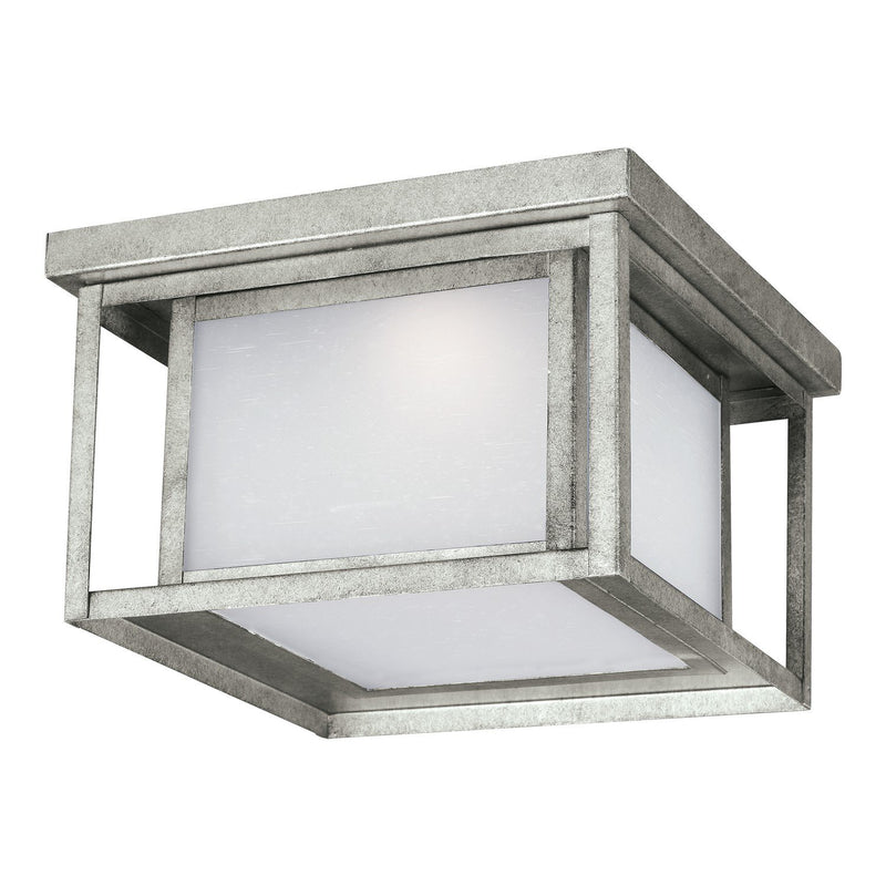 Hunnington LED Outdoor Flush Mount in Weathered Pewter