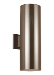 Outdoor Cylinders 6" 2-Light LED Outdoor Wall Sconce in Bronze