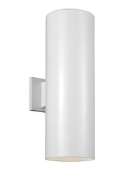 Outdoor Cylinders 6" 2-Light LED Outdoor Wall Sconce in White