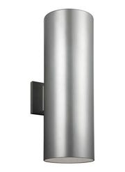 Outdoor Cylinders 6" 2-Light LED Outdoor Wall Sconce in Painted Brushed Nickel