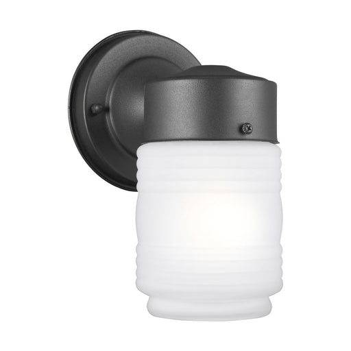 Outdoor Wall Satin Etched Outdoor Wall Lantern in Black