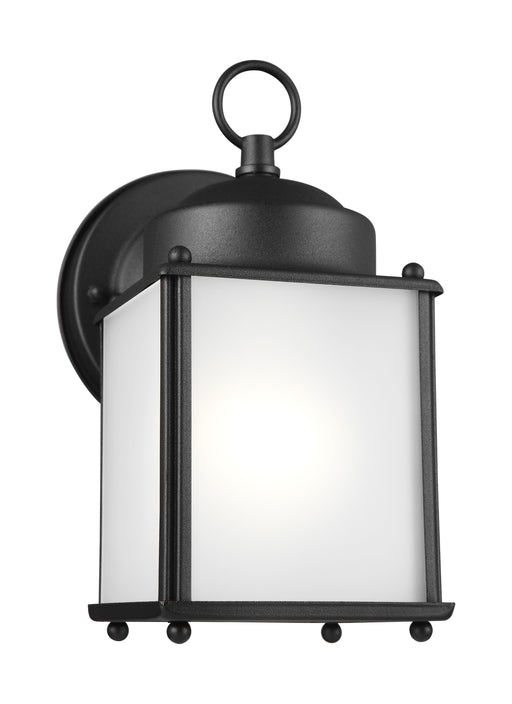 New Castle One Light Outdoor Wall Lantern in Black