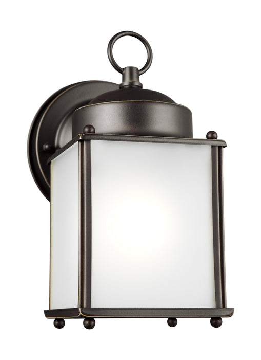 New Castle One Light Outdoor Wall Lantern in Antique Bronze