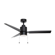 Falcon 52" Indoor/Outdoor Ceiling Fan with LED Light and Pull Chain in Black