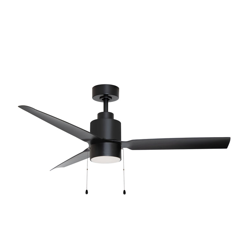 Falcon 52" Indoor/Outdoor Ceiling Fan with LED Light and Pull Chain in Black