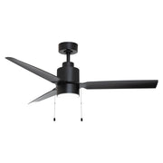 Falcon 52" Indoor/Outdoor Ceiling Fan with LED Light and Pull Chain in Black