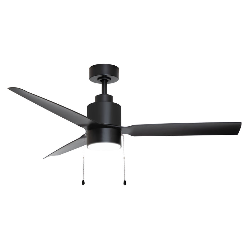 Falcon 52" Indoor/Outdoor Ceiling Fan with LED Light and Pull Chain in Black