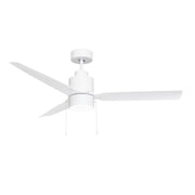Falcon 52" Indoor/Outdoor Ceiling Fan with LED Light and Pull Chain in Matte White