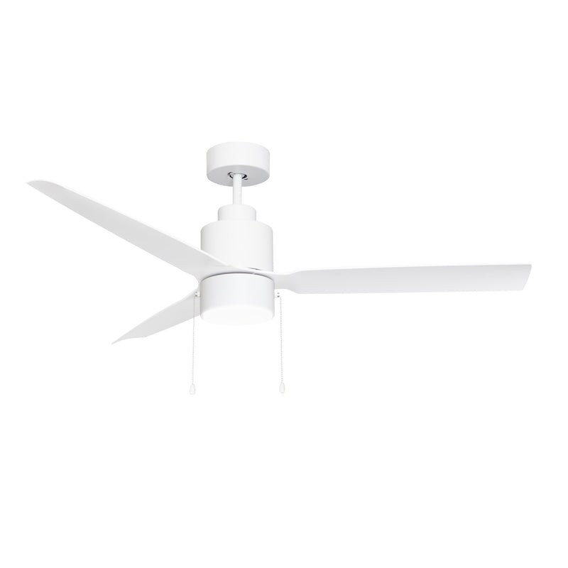 Falcon 52" Indoor/Outdoor Ceiling Fan with LED Light and Pull Chain in Matte White
