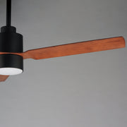 Falcon 52" DC Indoor/Outdoor Ceiling Fan with LED Light Kit in Black / Walnut