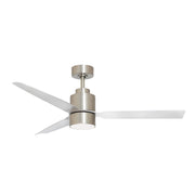 Falcon 52" DC Indoor/Outdoor Ceiling Fan with LED Light Kit in Satin Nickel